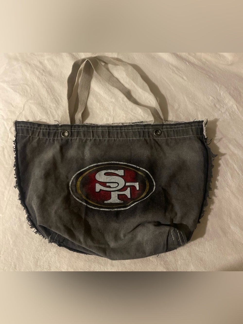 San Francisco 49ers Black Canvas Tote Bag - Team Logo